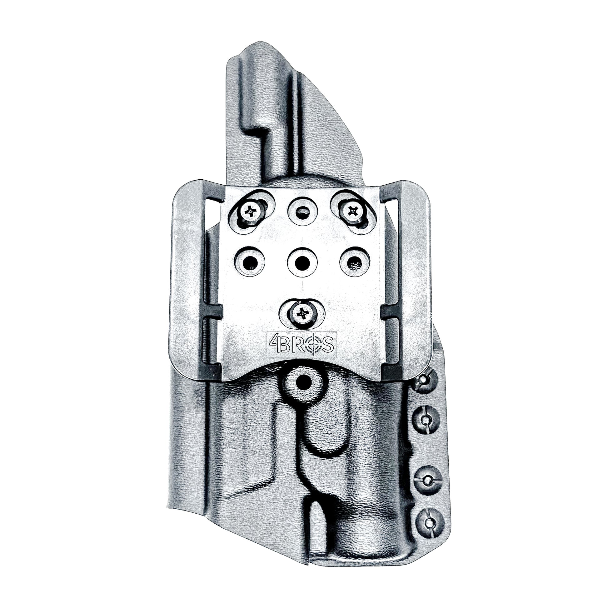 Black Outside Waistband OWB Kydex Holster for the Smith & Wesson M&P M2.0 4.25" 9mm & Streamlight TLR-1 HL with 4Bros 1.5" Belt Slide.