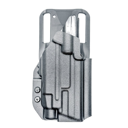 Outside Waistband Duty & Competition Holster for the Smith & Wesson M&P M2.0 4.25" & Streamlight TLR-7 X, A, & TLR-7 HL-X in black with a Duty Drop attachment.