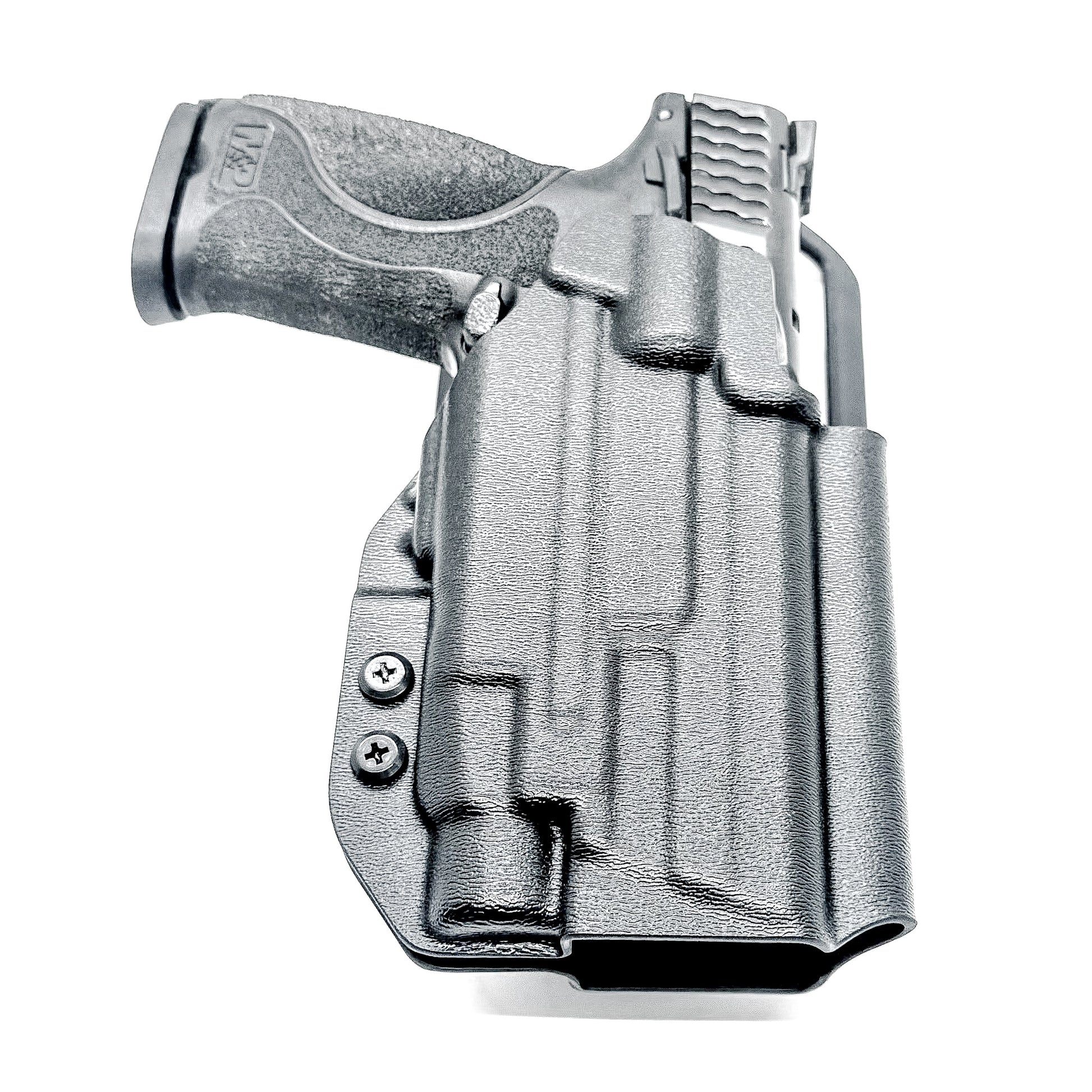 Outside Waistband Duty & Competition Holster for the Smith & Wesson M&P M2.0 4.25" & Streamlight TLR-7 X, A, & TLR-7 HL-X in black with a Duty Drop attachment.