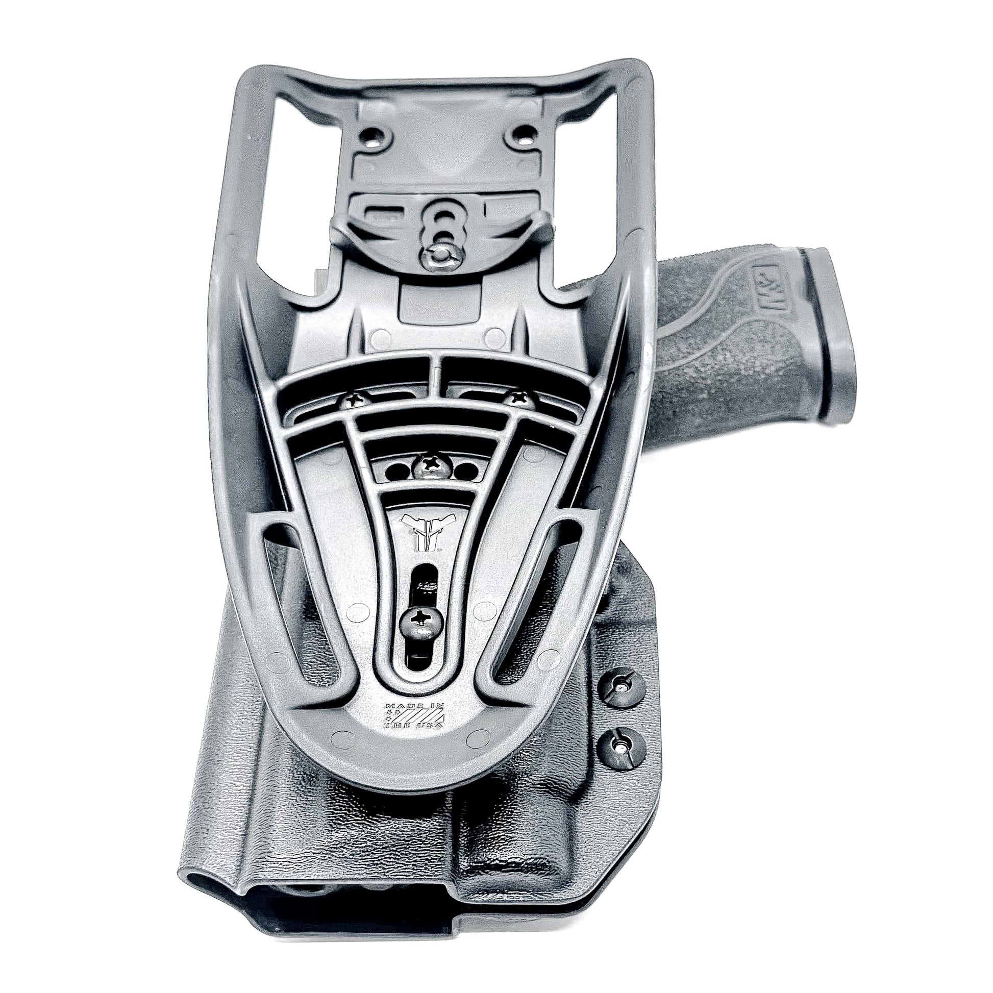 Outside Waistband Duty & Competition Holster for the Smith & Wesson M&P M2.0 4.25" & Streamlight TLR-7 X, A, & TLR-7 HL-X in black with a Duty Drop attachment.
