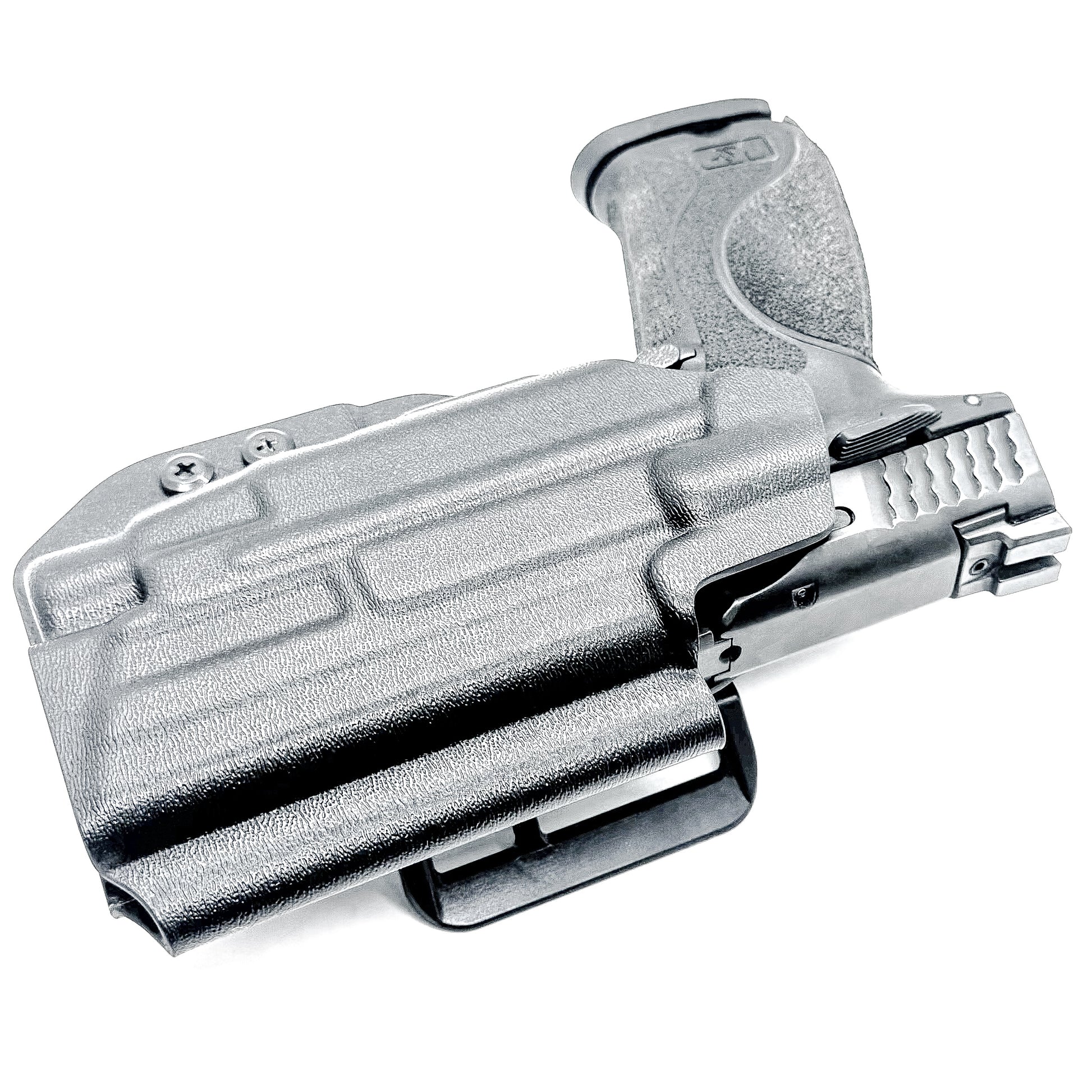 Black Outside Waistband Holster for the Smith & Wesson M&P 2.0 4.25" 9MM pistol & Streamlight TLR-7 A, X & TLR-7 HL-X with 4Bros 1.5" Belt Slide.