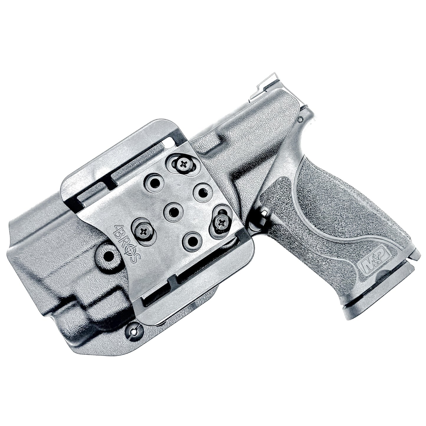 Black Outside Waistband Holster for the Smith & Wesson M&P 2.0 4.25" 9MM pistol & Streamlight TLR-7 A, X & TLR-7 HL-X with 4Bros 1.5" Belt Slide.