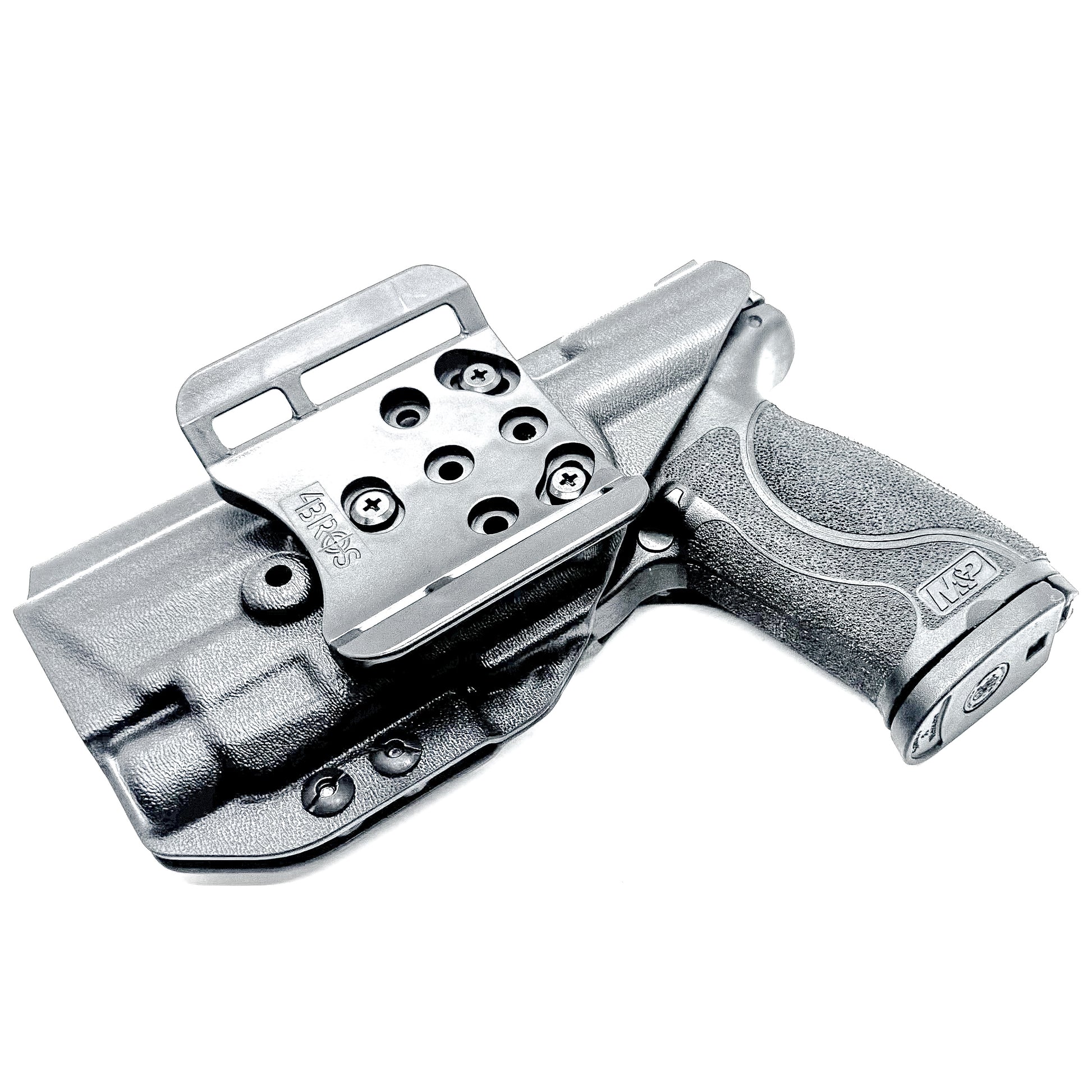 Black Outside Waistband Holster for the Smith & Wesson M&P 2.0 4.25" 9MM pistol & Streamlight TLR-7 A, X & TLR-7 HL-X with 4Bros 1.5" Belt Slide.