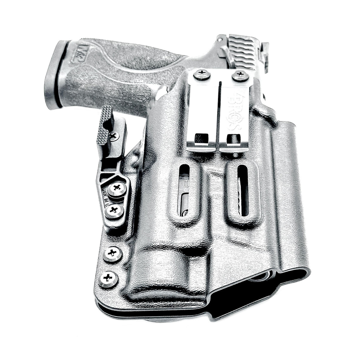 Inside Waistband (IWB) holster for the Smith & Wesson M&P M2.0 4.25 9mm with Streamlight TLR-1 HL. Adjustable retention, optic-ready, made in USA.