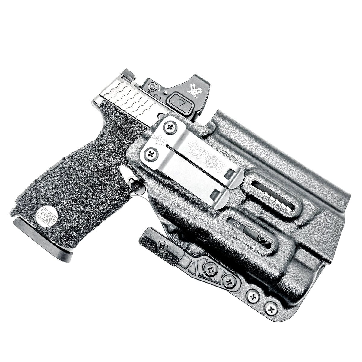 For the best IWB AIWB Inside Waistband Kydex Holster for the Smith & Wesson M&P M2.0 4.625" pistol & Streamlight TLR-1 HL or HP shop Four Brothers Holsters.  