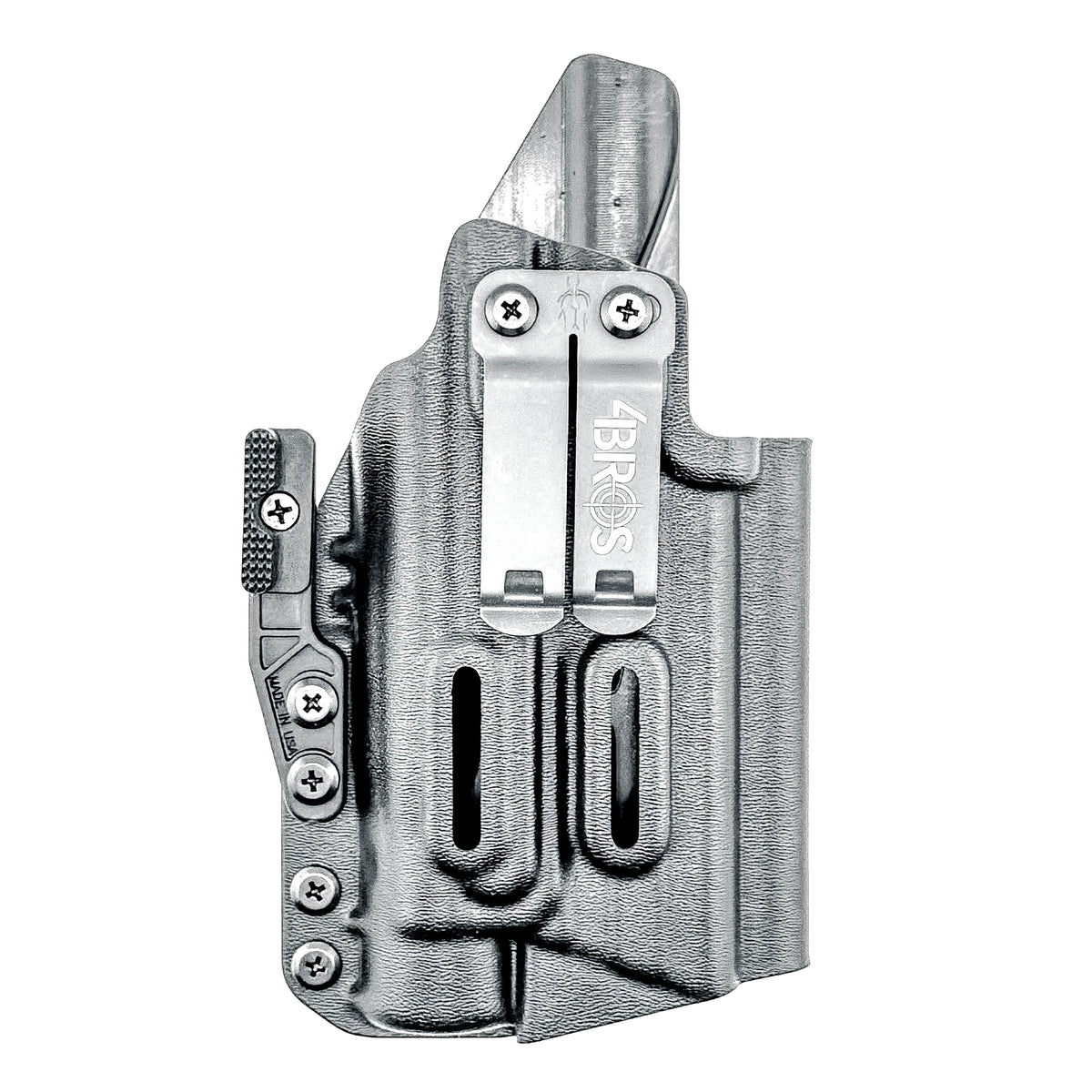 For the best Inside Waistband IWB for the Smith & Wesson 4.6 10MM pistol with the Streamlight TLR-1 HL-X Kydex Holster, shop Four Brothers 4BROS Holsters.