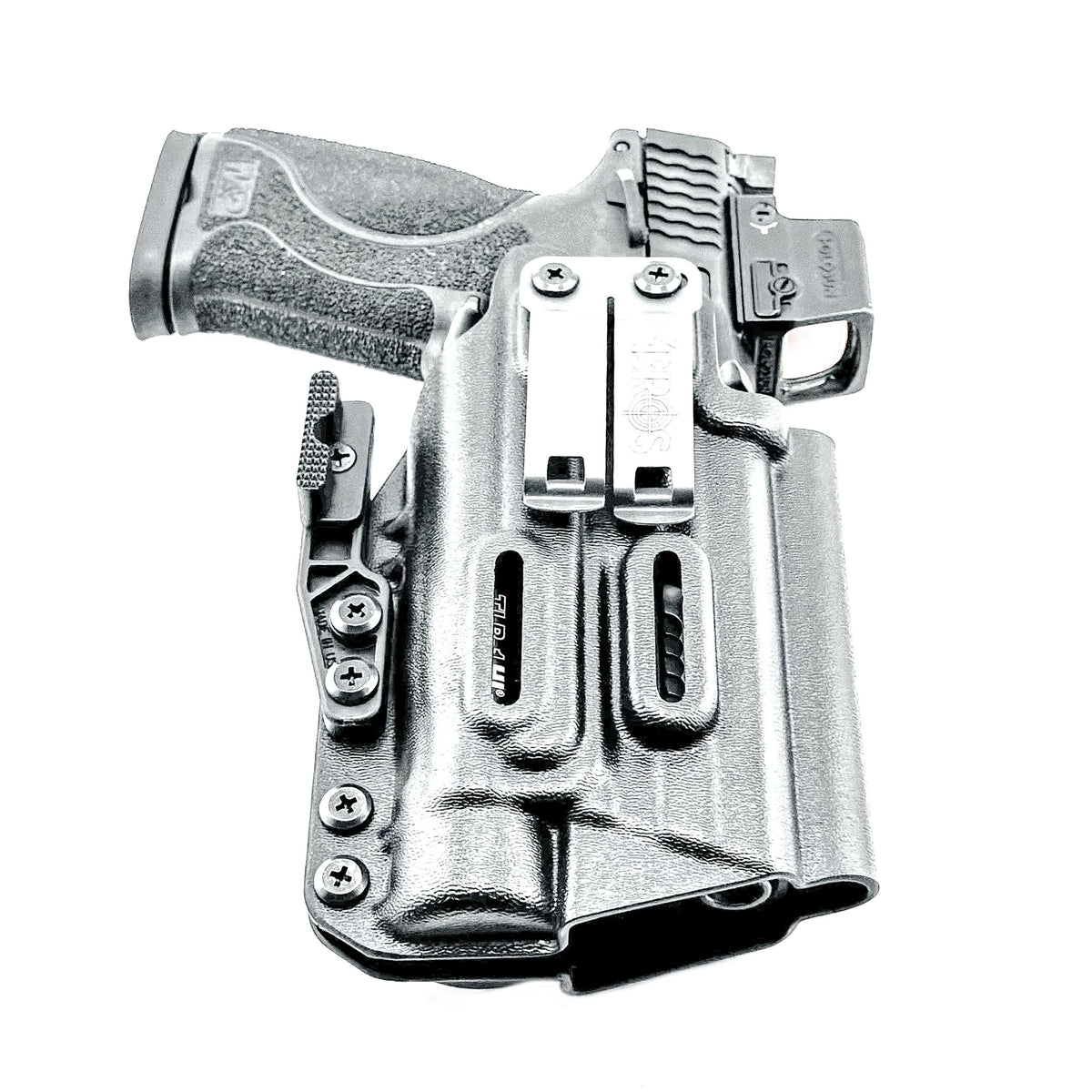 For the best Inside Waistband IWB for the Smith & Wesson 4.6 10MM pistol with the Streamlight TLR-1 HL-X Kydex Holster, shop Four Brothers 4BROS Holsters.