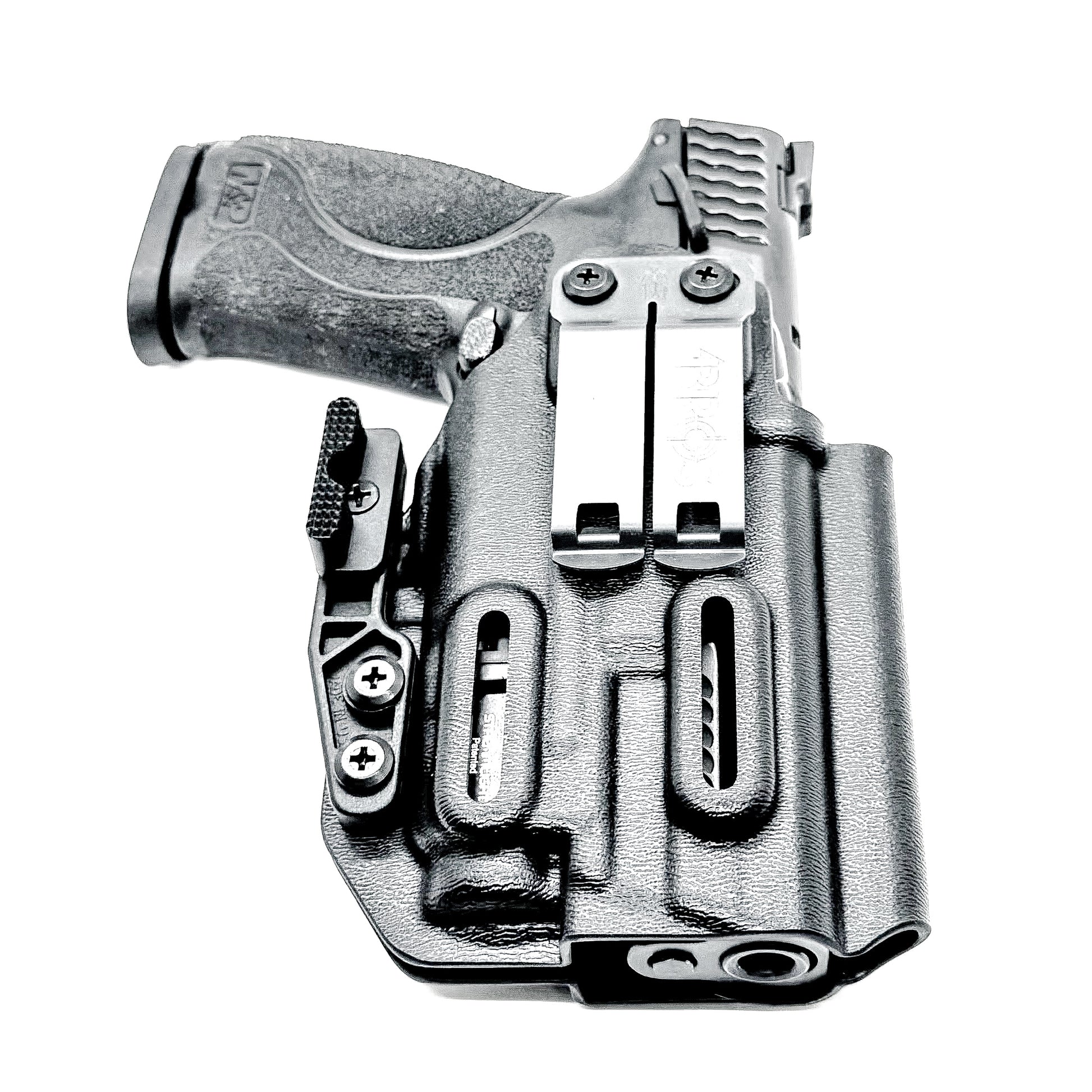 Black IWB Inside Waistband Holster for the Smith & Wesson M&P 9mm 4" M2.0 pistol & Streamlight TLR-7 A & TLR-7 X with DCC Monoblock and a modwing.