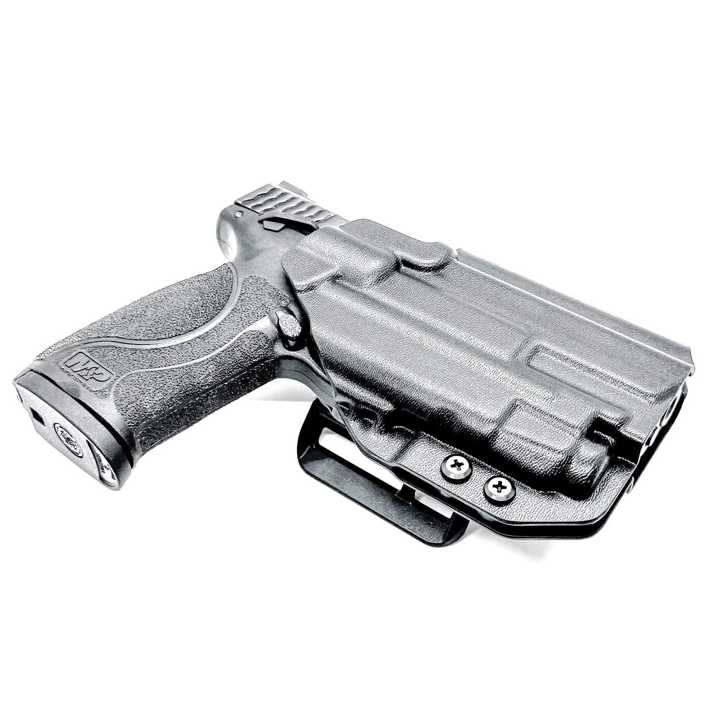 Black Outside Waistband Holster for the Smith & Wesson M&P 2.0 4" 9MM pistol & Streamlight TLR-7 A & TLR-7 X with 4Bros 1.5" Belt Slide.