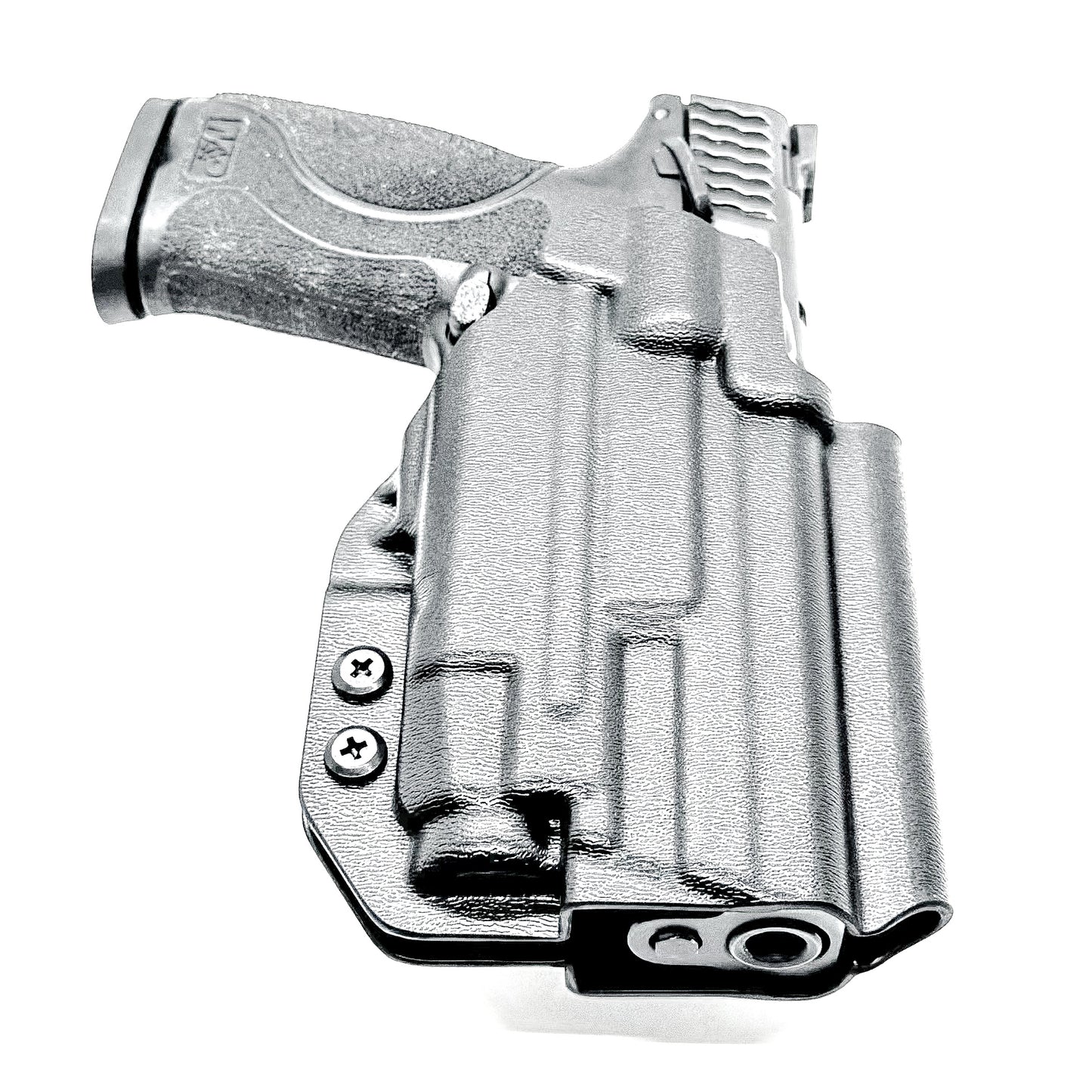 Black Outside Waistband Holster for the Smith & Wesson M&P 2.0 4" 9MM pistol & Streamlight TLR-7 A & TLR-7 X with 4Bros 1.5" Belt Slide.