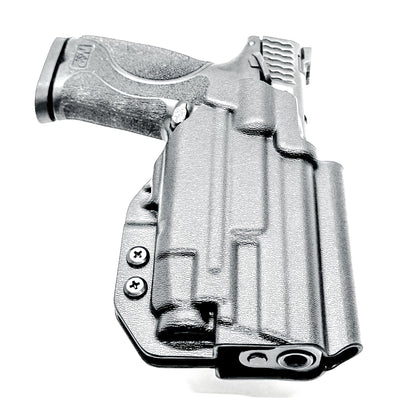 Black Outside Waistband Holster for the Smith & Wesson M&P 2.0 4" 9MM pistol & Streamlight TLR-7 A & TLR-7 X with 4Bros 1.5" Belt Slide.