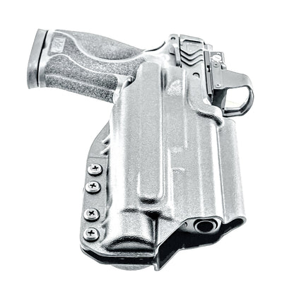 For the best Outside Waistband OWB for the Smith & Wesson 4" 10MM M2.0 pistol with the Streamlight TLR-1 HL-X Kydex Holster, shop Four Brothers 4BROS Holsters.