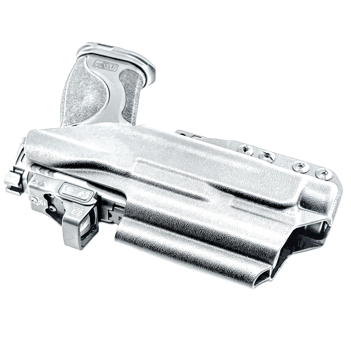 For the best Inside Waistband IWB holster for the Smith & Wesson M&P 9mm 4.25" Metal & Metal Carry Comp pistols with Streamlight TLR-1 HL-X, shop 4BROS Holsters…
