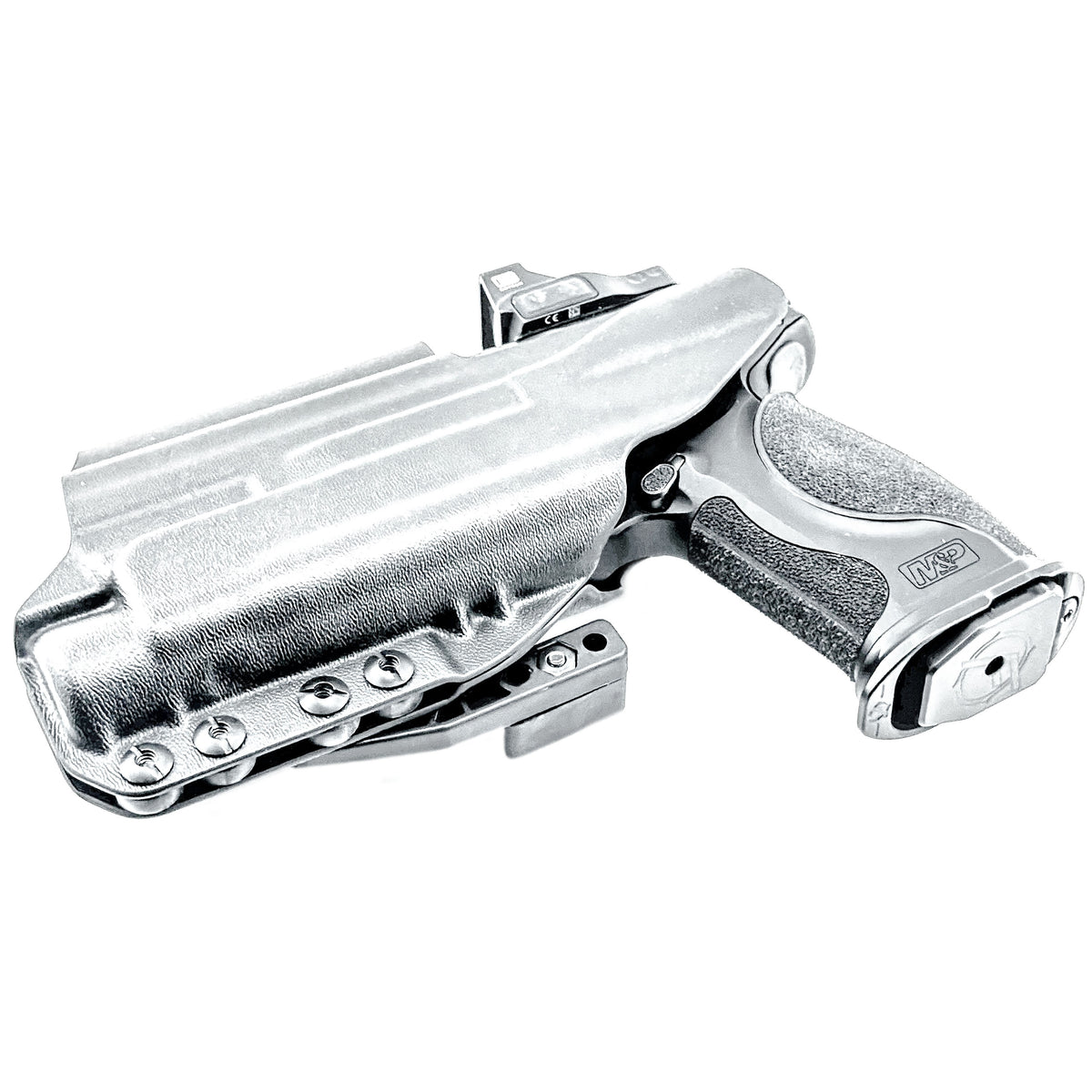 For the best Inside Waistband IWB holster for the Smith & Wesson M&P 9mm 4.25" Metal & Metal Carry Comp pistols with Streamlight TLR-1 HL-X, shop 4BROS Holsters…

