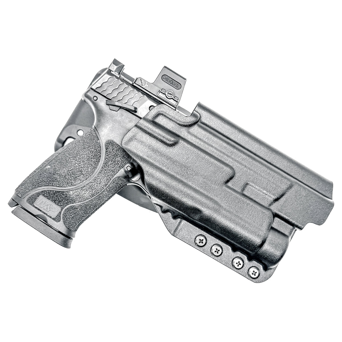 Outside Waistband (OWB) duty and competition holster for Smith & Wesson M&P M2.0 10mm 5.6 Performance Center with thumb safety and TLR-1 HL.