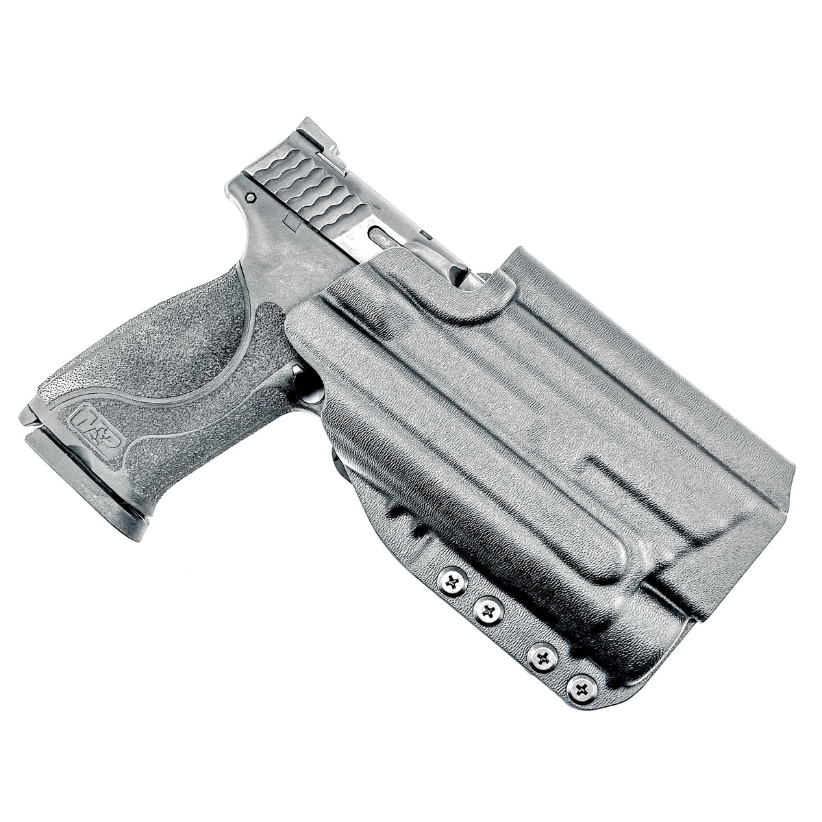 For the best Outside Waistband OWB holster for the Smith & Wesson M2.0 5" 9MM pistol with the Streamlight TLR-1 HL-X shop Four Brothers 4BROS Holsters.