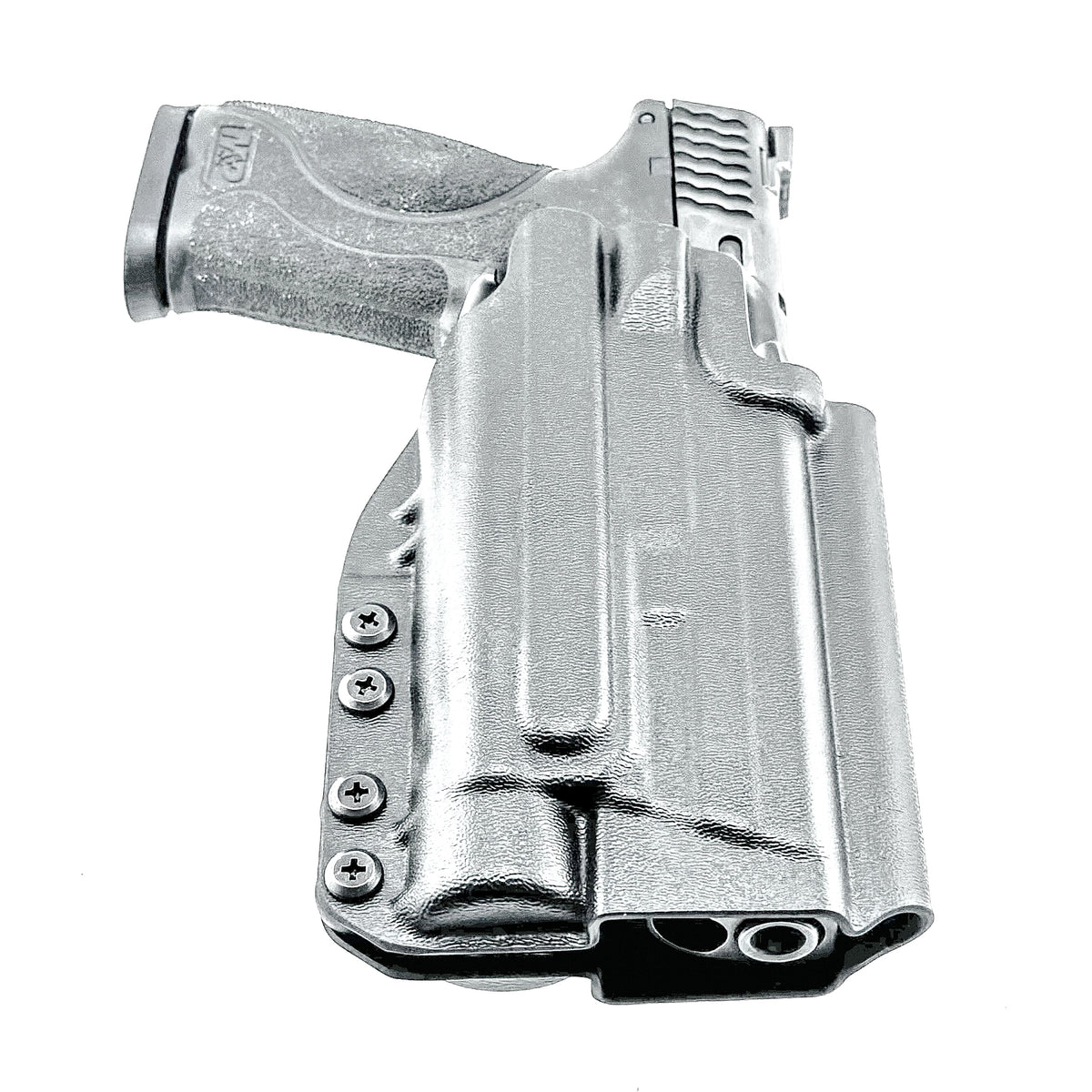 For the best Outside Waistband OWB holster for the Smith & Wesson M2.0 5" 9MM pistol with the Streamlight TLR-1 HL-X shop Four Brothers 4BROS Holsters.