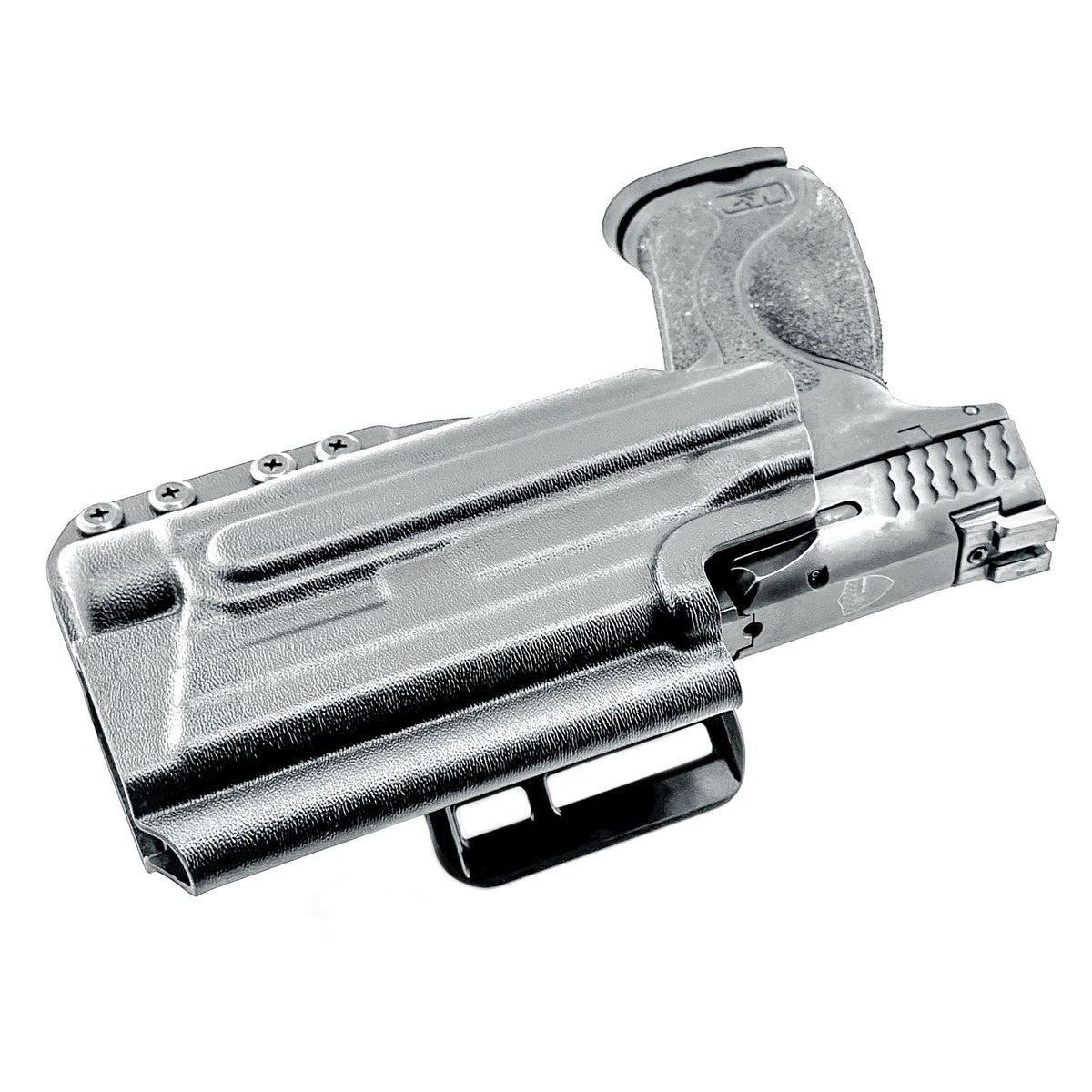 For the best Outside Waistband OWB holster for the Smith & Wesson M2.0 5" 9MM pistol with the Streamlight TLR-1 HL-X shop Four Brothers 4BROS Holsters.