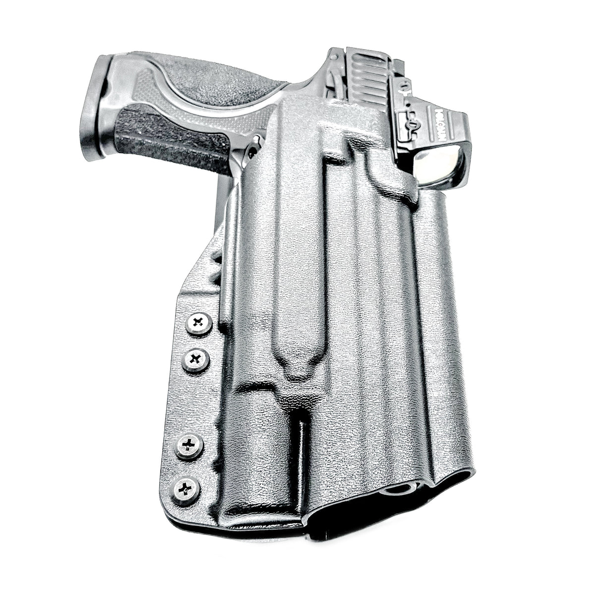 Shop the 4BROS Duty & Competition Holster for S&W M&P M2.0 Competitor & Metal HD pistols with SureFire X300 lights. Optics ready; formed using .093" Kydex.