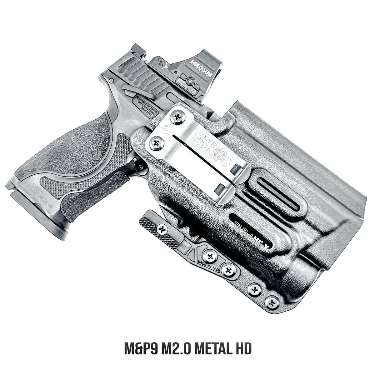 Smith & Wesson M&P M2.0 Metal HD and Streamlight TLR-1 HL-X Inside Waistband IWB holster with adjustable retention and optic compatibility.