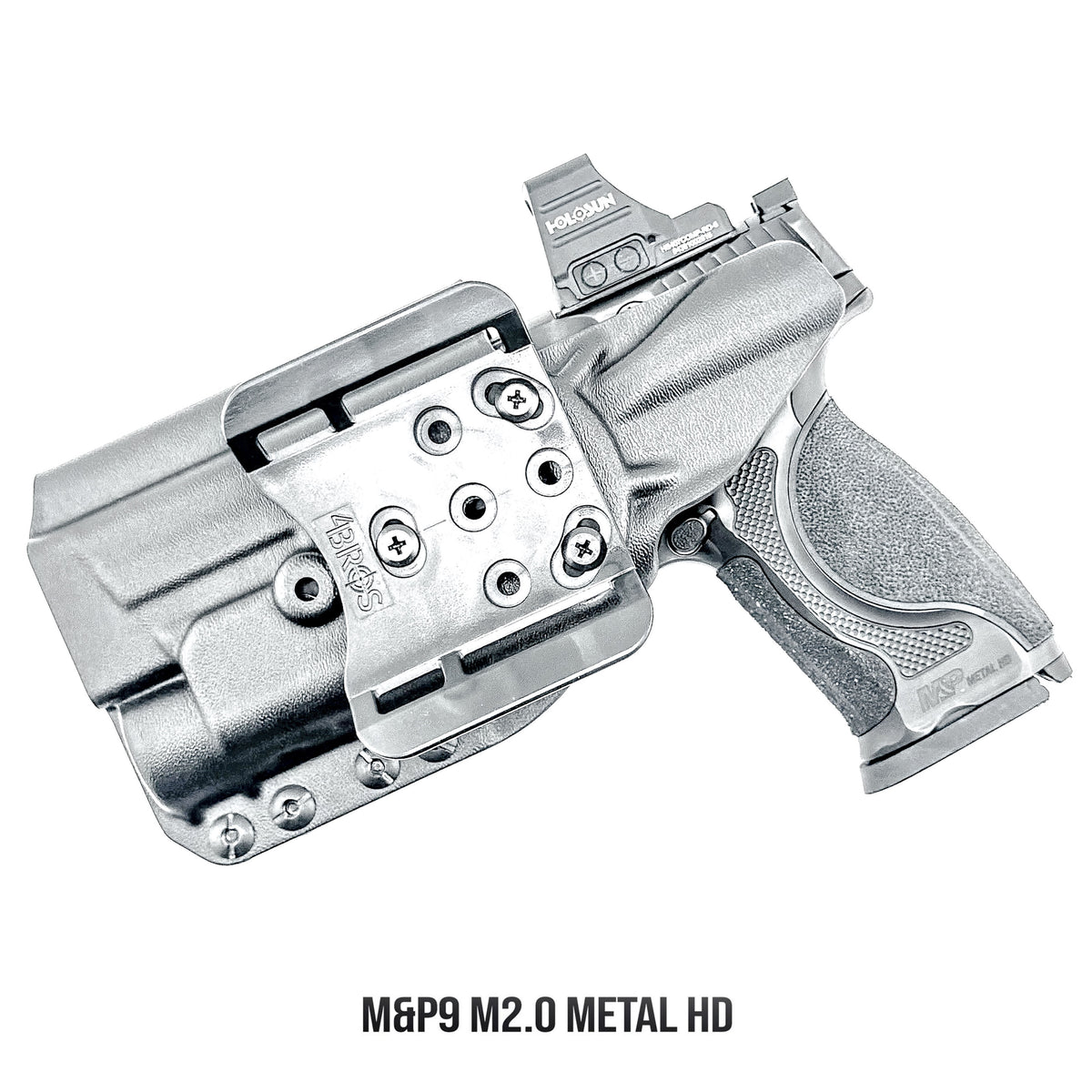 Smith & Wesson M&P M2.0 Metal HD and Streamlight TLR-1 HL-X Outside Waistband OWB holster with adjustable retention and optic compatibility.
