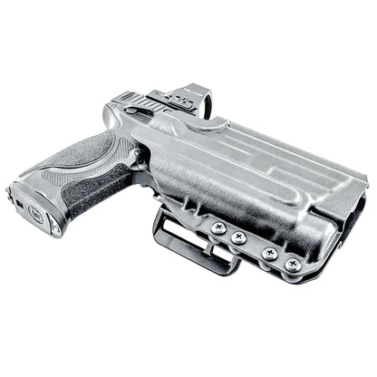 Smith & Wesson M&P M2.0 Metal HD and Streamlight TLR-1 HL-X Outside Waistband OWB holster with adjustable retention and optic compatibility.