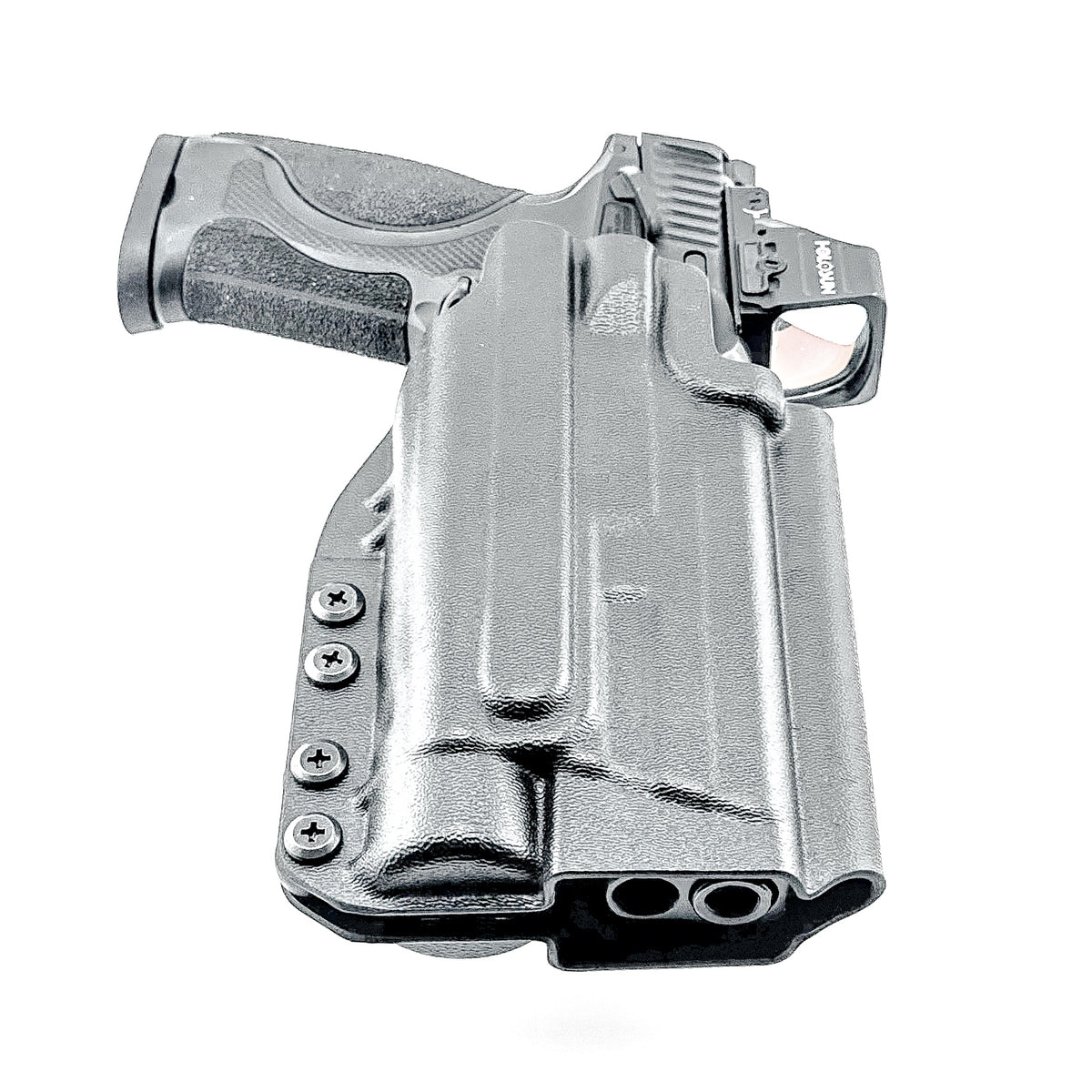 Smith & Wesson M&P M2.0 Metal HD and Streamlight TLR-1 HL-X Outside Waistband OWB holster with adjustable retention and optic compatibility.