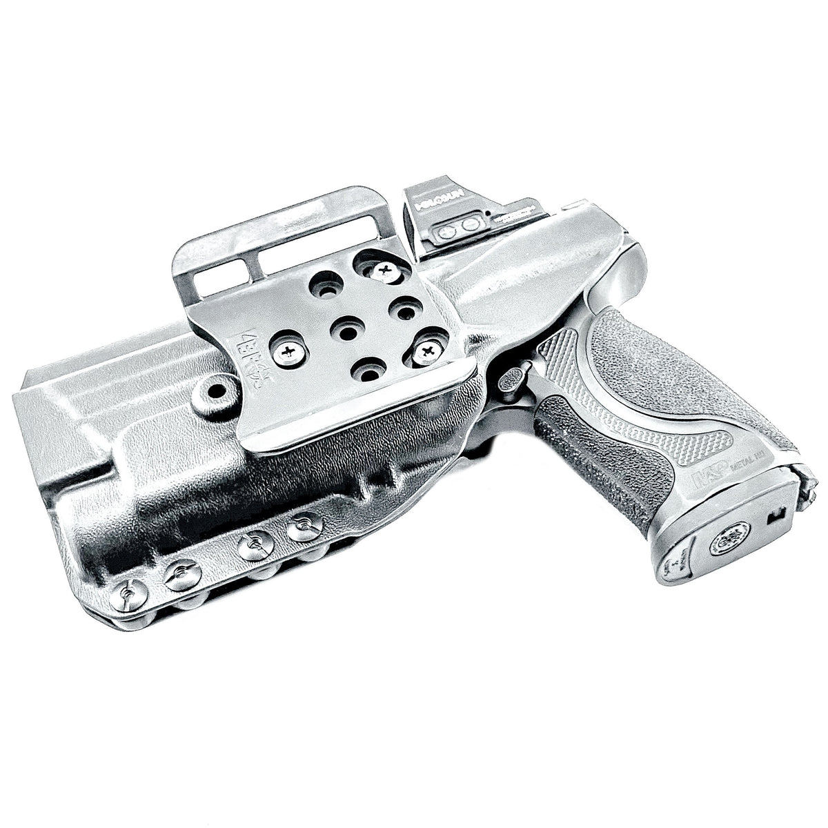 Smith & Wesson M&P M2.0 Metal HD and Streamlight TLR-1 HL-X Outside Waistband OWB holster with adjustable retention and optic compatibility.