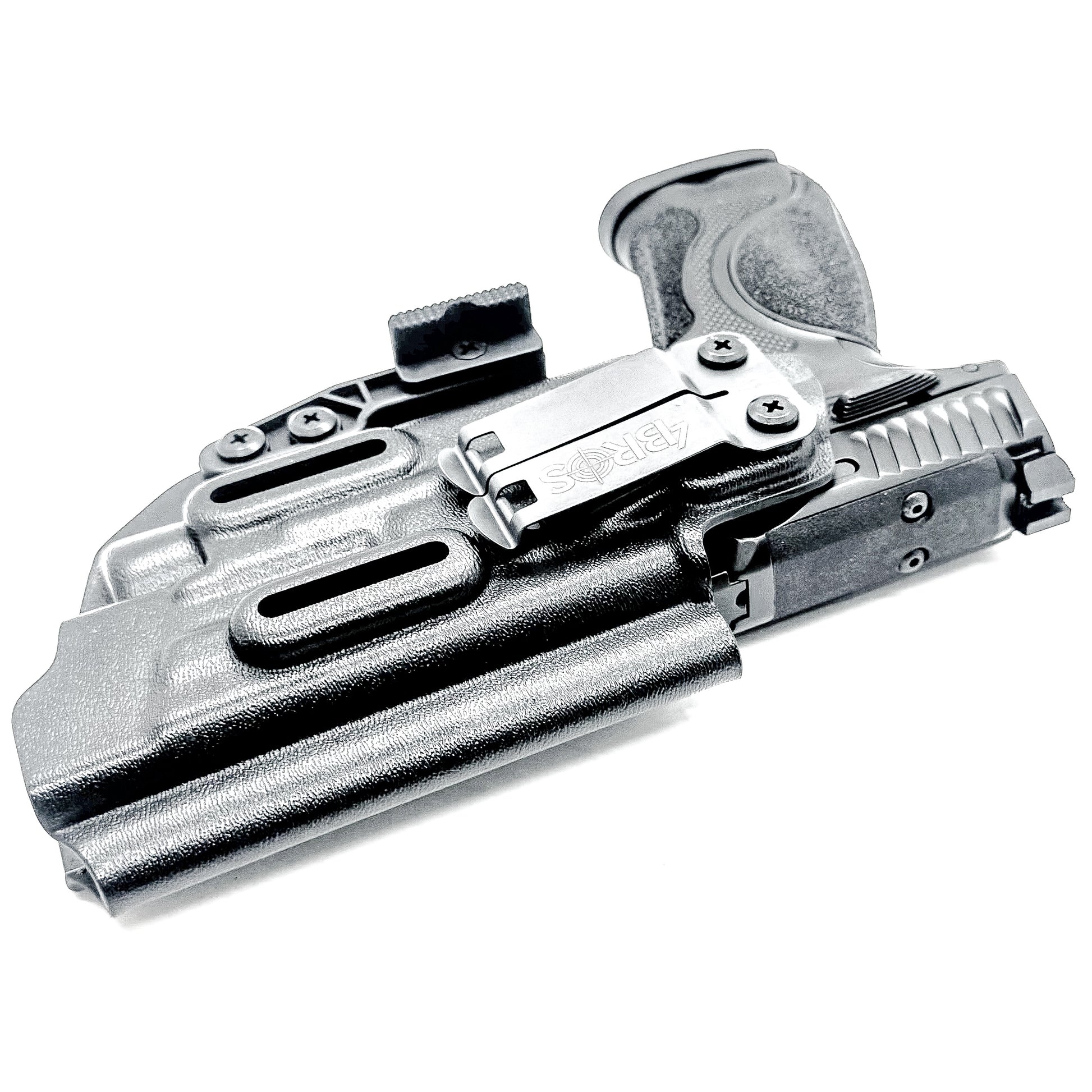 IWB Inside Waistband holster for the Smith & Wesson M&P M2.0 Metal HD with Streamlight TLR-7 A, X or HL-X in black with a DCC Monoblock and a ModWing.