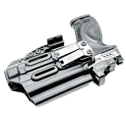 Inside Waistband IWB for the Smith & Wesson Metal 9mm 4" pistol with the Streamlight TLR-1 HL-X Kydex Holster from Four Brothers 4BROS Holsters.