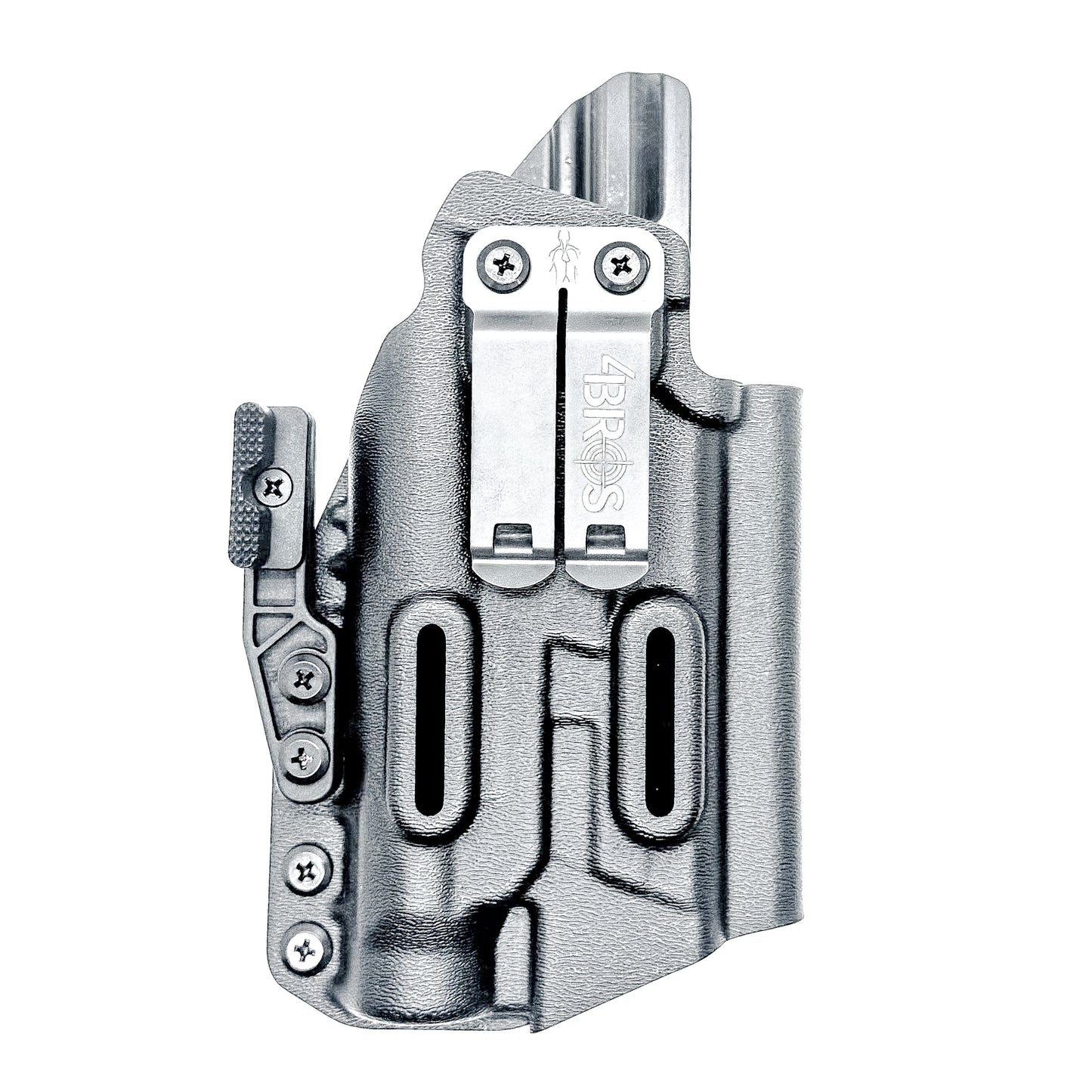 Inside Waistband IWB for the Smith & Wesson Metal 9mm 4.25" pistol with the Streamlight TLR-1 HL Kydex Holster in black with DCC Monoblock and a modwing.