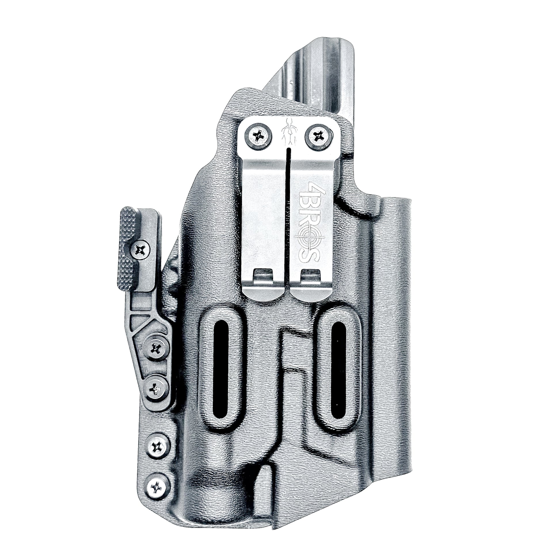 Inside Waistband IWB for the Smith & Wesson Metal 9mm 4.25" pistol with the Streamlight TLR-1 HL Kydex Holster in black with DCC Monoblock and a modwing.