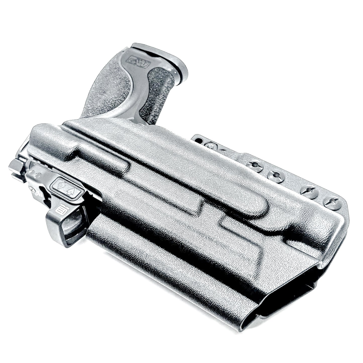 Inside Waistband IWB for the Smith & Wesson Metal 9mm 4.25" pistol with the Streamlight TLR-1 HL Kydex Holster in black with DCC Monoblock and a modwing.