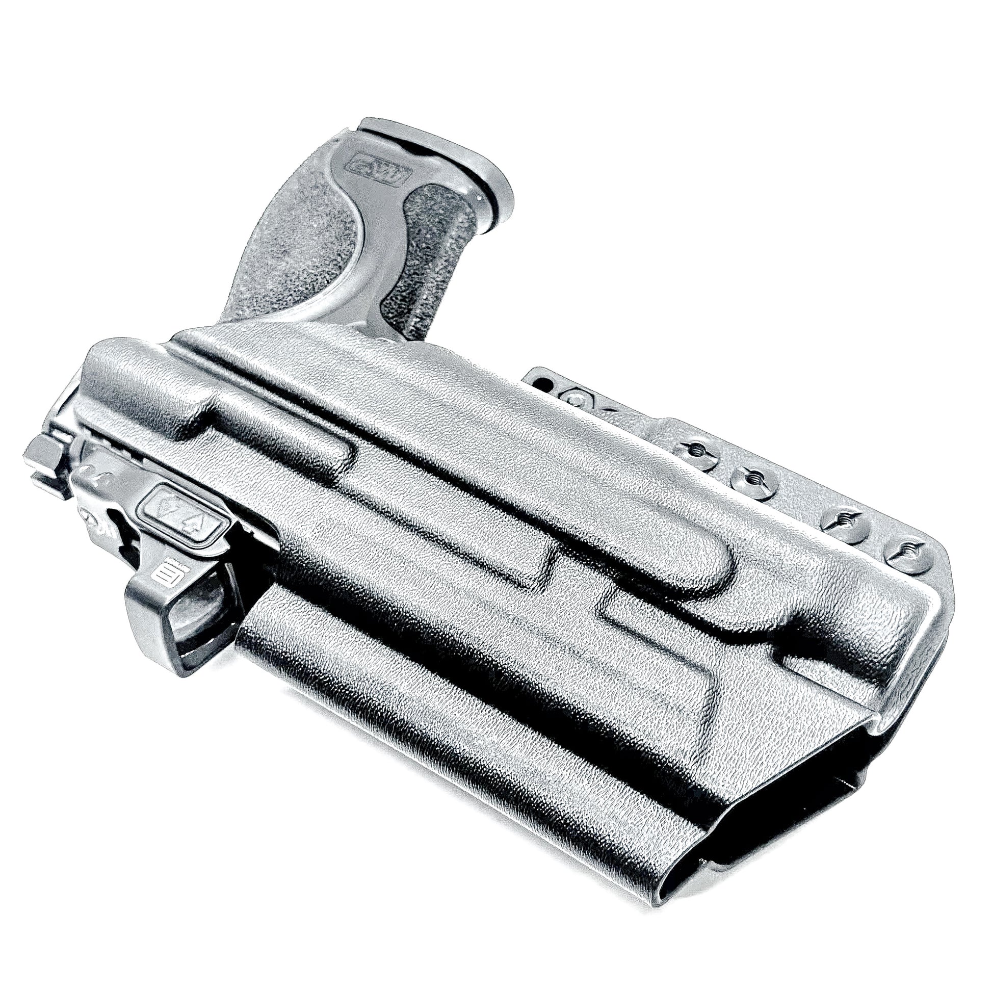 Inside Waistband IWB for the Smith & Wesson Metal 9mm 4.25" pistol with the Streamlight TLR-1 HL Kydex Holster in black with DCC Monoblock and a modwing.