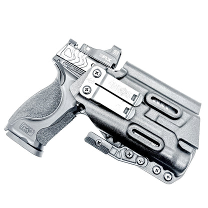 Inside Waistband IWB for the Smith & Wesson Metal 9mm 4.25" pistol with the Streamlight TLR-1 HL Kydex Holster in black with DCC Monoblock and a modwing.