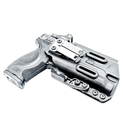 Inside Waistband IWB for the Smith & Wesson Metal 9mm 4.25" pistol with the Streamlight TLR-1 HL Kydex Holster in black with DCC Monoblock and a modwing.