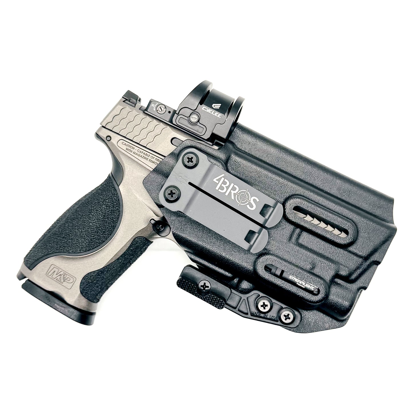 For the best Inside Waistband IWB AIWB Holster for the Smith & Wesson M&P Metal 9mm 4" pistol & Streamlight TLR-7X, A or HL-X, shop Four Brothers Holsters. 