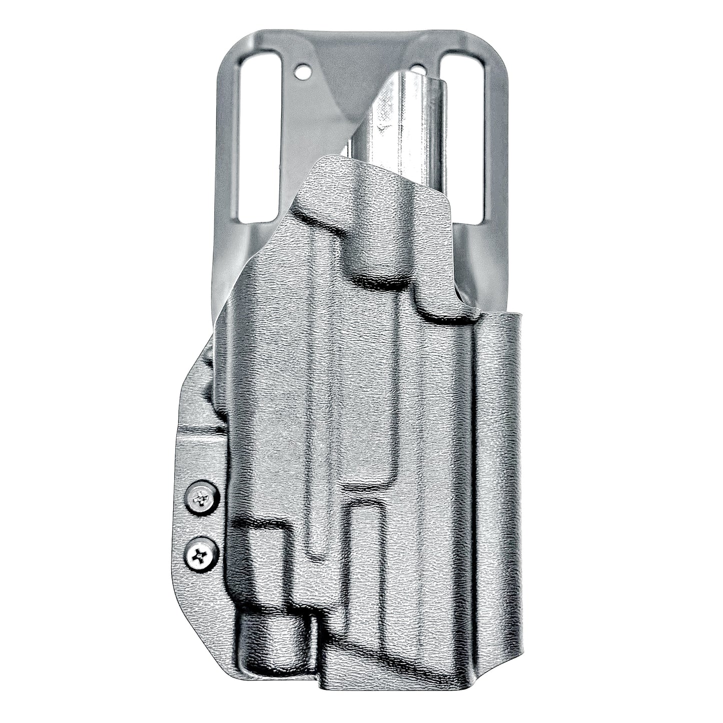 Outside Waistband Duty & Competition Holster for the Smith & Wesson M&P M2.0 4" Metal 9MM pistol & Streamlight TLR-7 X, A, & TLR-7 HL-X in black with a Duty Drop attachment.