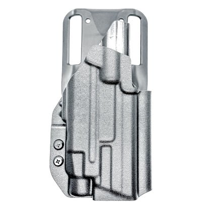 Outside Waistband Duty & Competition Holster for the Smith & Wesson M&P M2.0 4" Metal 9MM pistol & Streamlight TLR-7 X, A, & TLR-7 HL-X in black with a Duty Drop attachment.