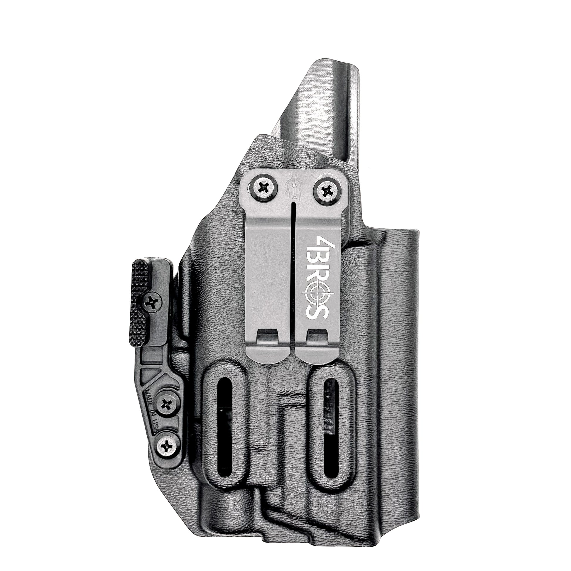 For the best Inside Waistband IWB AIWB Holster for the Smith & Wesson M&P Metal 9mm 4" pistol & Streamlight TLR-7X, A or HL-X, shop Four Brothers Holsters. 