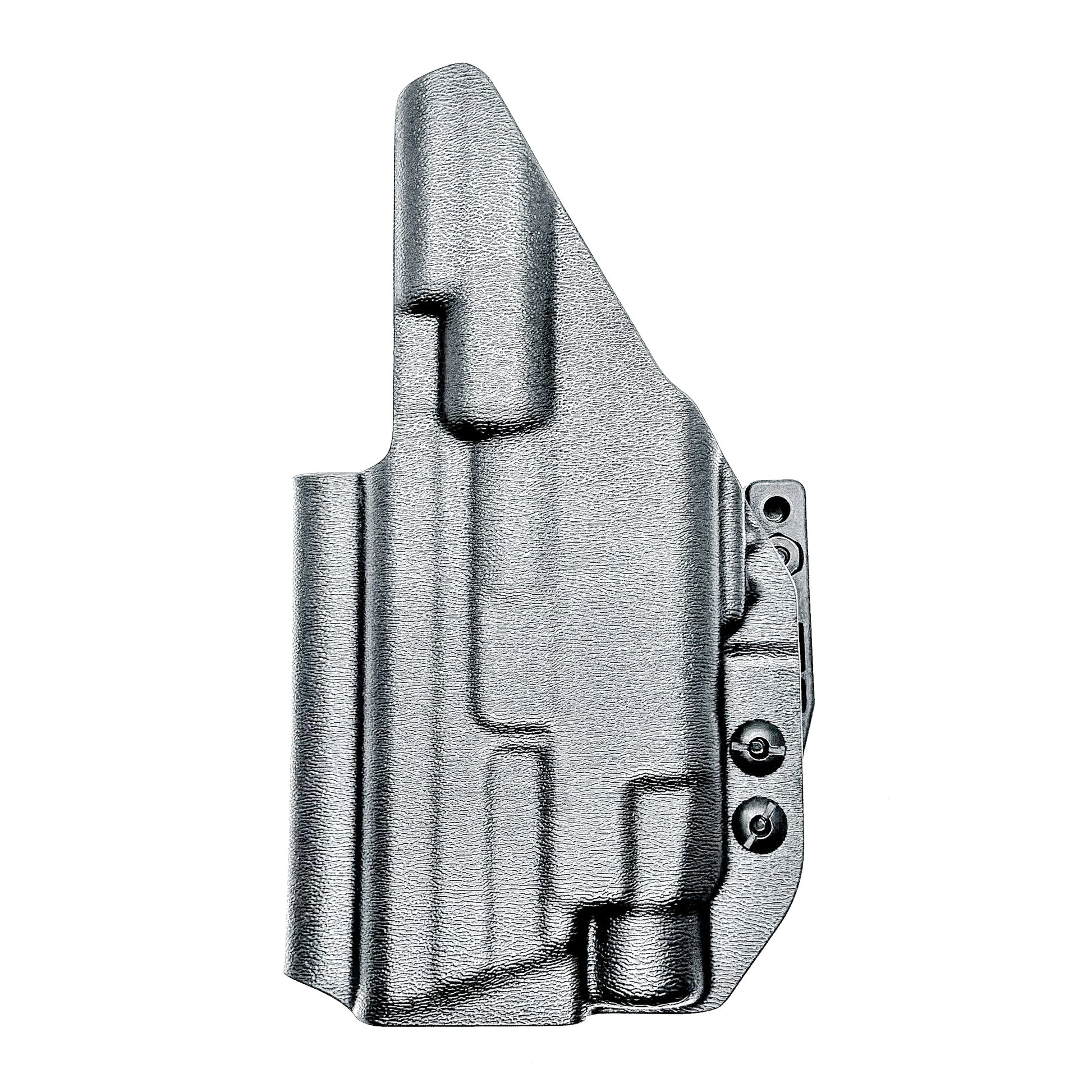 Black Inside Waistband IWB AIWB Holster for the Smith & Wesson M&P Metal 9mm 4" pistol & Streamlight TLR-7X, A or HL-X with a DCC Monoblock and a Modwing.