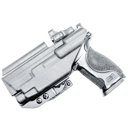 Black Inside Waistband IWB AIWB Holster for the Smith & Wesson M&P Metal 9mm 4" pistol & Streamlight TLR-7X, A or HL-X with a DCC Monoblock and a Modwing.