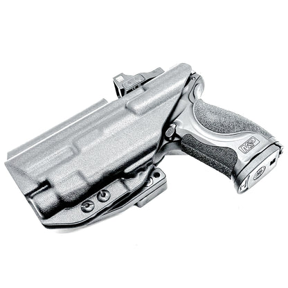 Black Inside Waistband IWB AIWB Holster for the Smith & Wesson M&P Metal 9mm 4" pistol & Streamlight TLR-7X, A or HL-X with a DCC Monoblock and a Modwing.