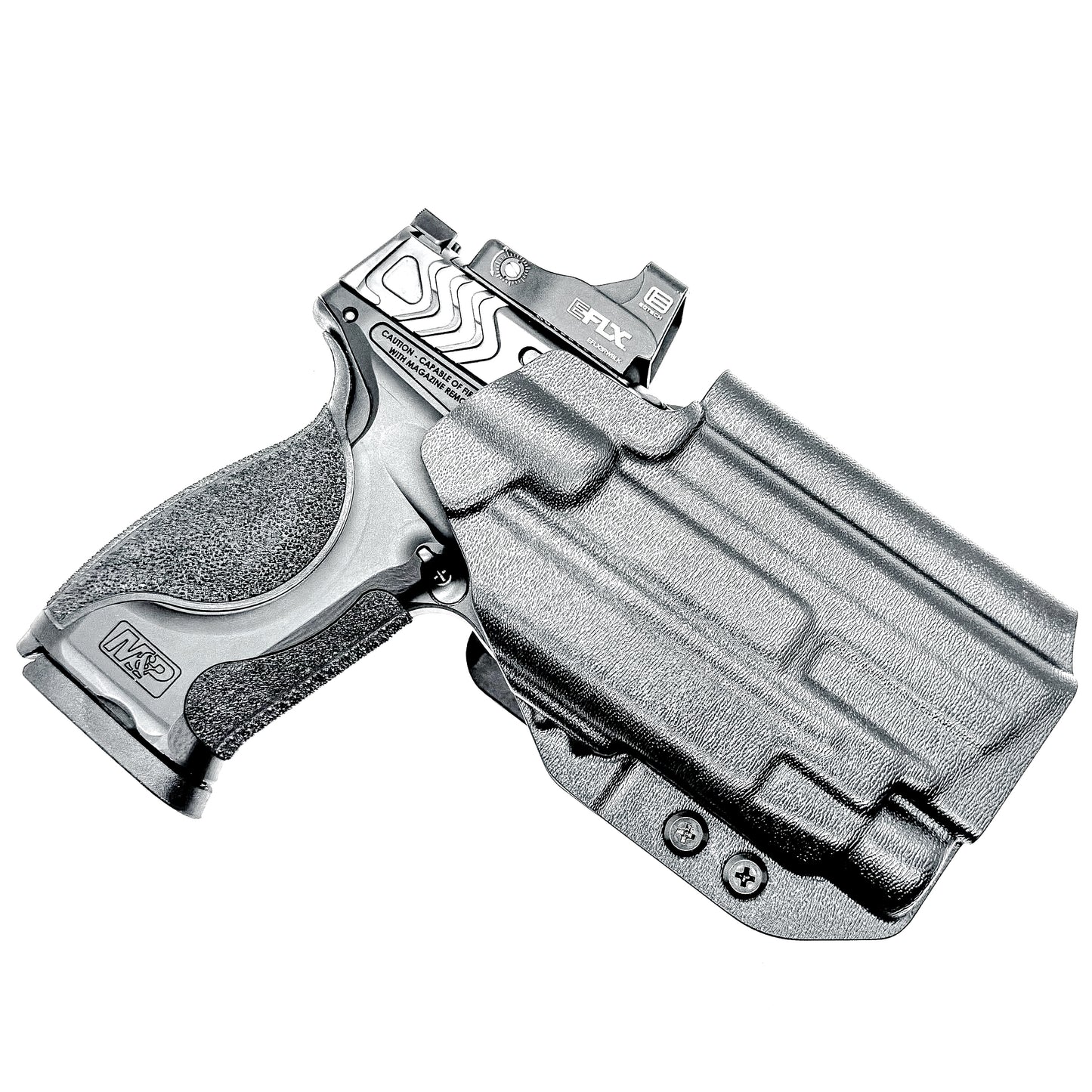 Outside Waistband Holster OWB for the Smith & Wesson M&P M2.0 4" Metal 9MM pistol & Streamlight TLR-7 A, X & TLR-7 HL-X in Black with 4BROS 1.5" Belt Slide.