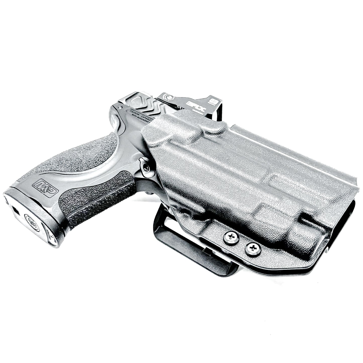 Outside Waistband Holster OWB for the Smith & Wesson M&P M2.0 4" Metal 9MM pistol & Streamlight TLR-7 A, X & TLR-7 HL-X in Black with 4BROS 1.5" Belt Slide.