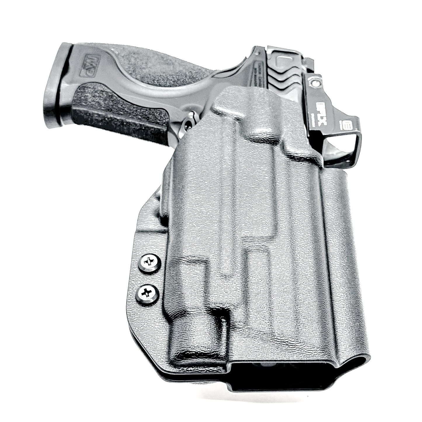 Outside Waistband Holster OWB for the Smith & Wesson M&P M2.0 4" Metal 9MM pistol & Streamlight TLR-7 A, X & TLR-7 HL-X in Black with 4BROS 1.5" Belt Slide.