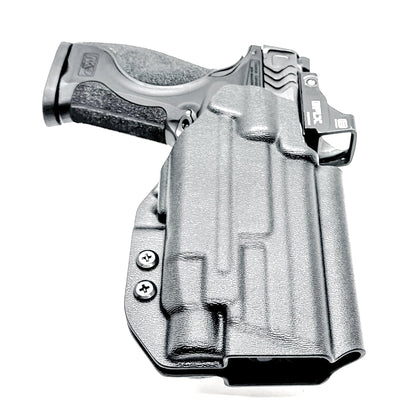 Outside Waistband Holster OWB for the Smith & Wesson M&P M2.0 4" Metal 9MM pistol & Streamlight TLR-7 A, X & TLR-7 HL-X in Black with 4BROS 1.5" Belt Slide.