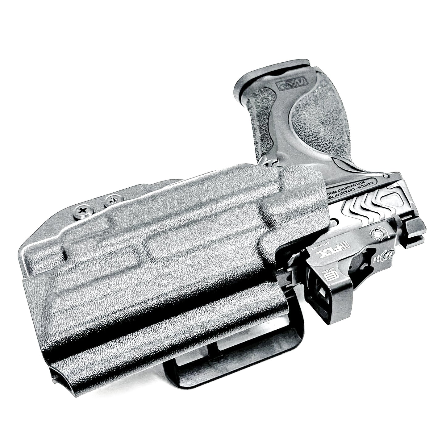 Outside Waistband Holster OWB for the Smith & Wesson M&P M2.0 4" Metal 9MM pistol & Streamlight TLR-7 A, X & TLR-7 HL-X in Black with 4BROS 1.5" Belt Slide.