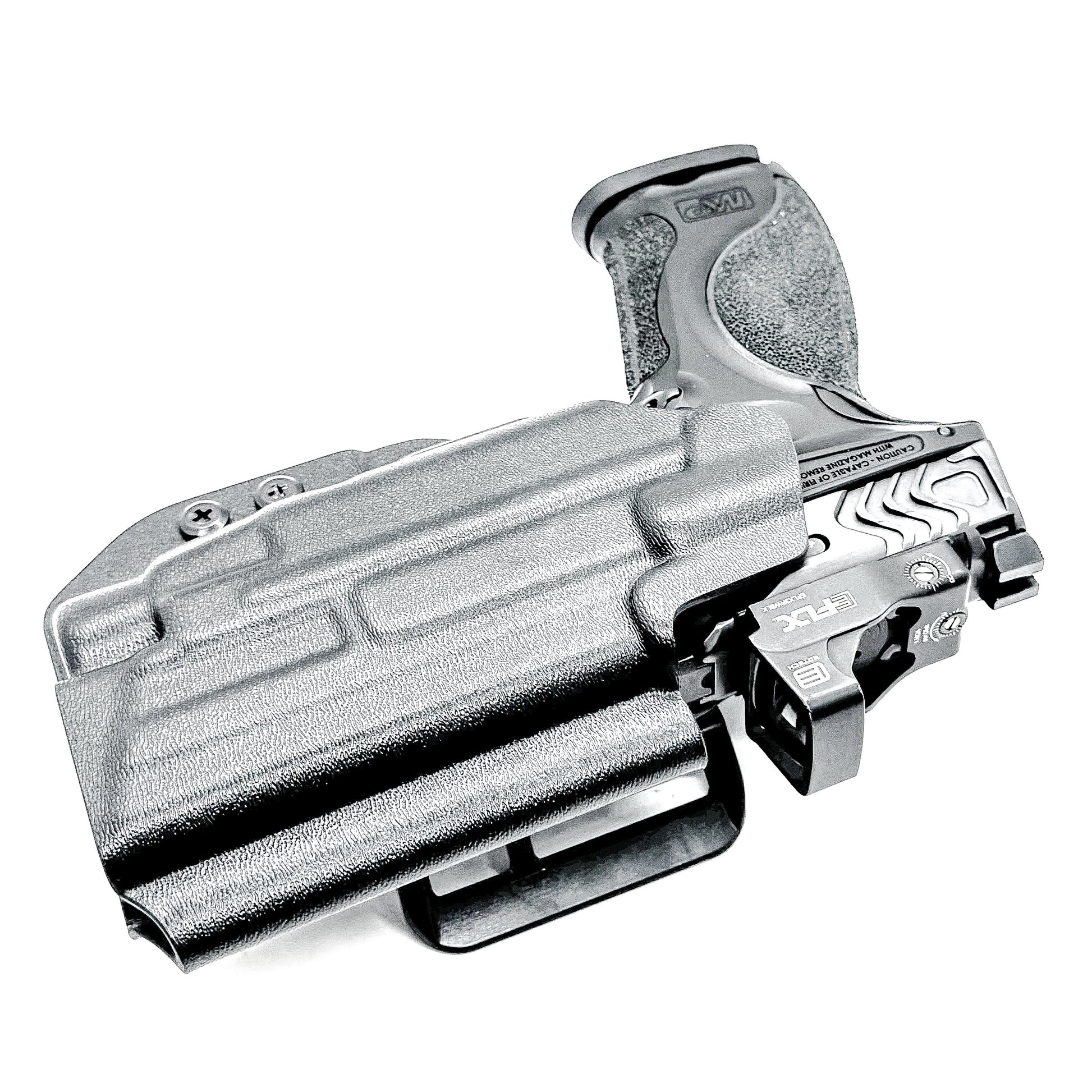 Outside Waistband Holster OWB for the Smith & Wesson M&P M2.0 4" Metal 9MM pistol & Streamlight TLR-7 A, X & TLR-7 HL-X in Black with 4BROS 1.5" Belt Slide.