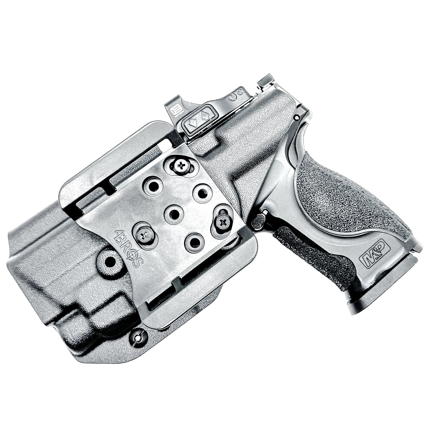 Outside Waistband Holster OWB for the Smith & Wesson M&P M2.0 4" Metal 9MM pistol & Streamlight TLR-7 A, X & TLR-7 HL-X in Black with 4BROS 1.5" Belt Slide.